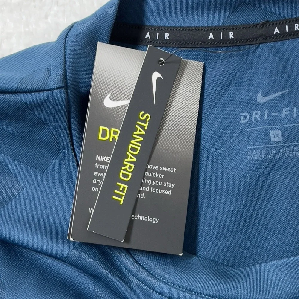 Nike Air Dri Fit Crew Training Top Womens‎ Sz 1X Blue Crop Long Sleeve